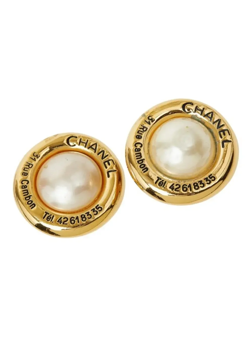 Chanel Vintage Clip-On Earrings Pearl #299630C46B